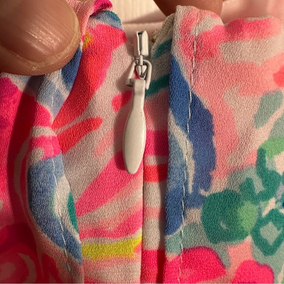 Lilly Pulitzer Lexi dress in "Beach Please," size M, slip dress, flounce overlay - Picture 14 of 14